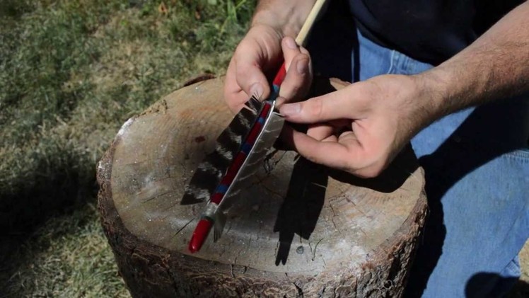 How to make a Native American Comanche arrow for primitive archery hunting.