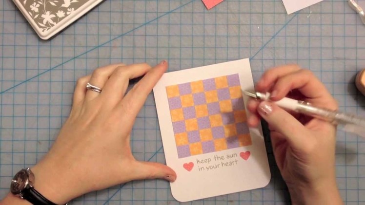 How to make a patchwork paper card { Lawn Fawn }
