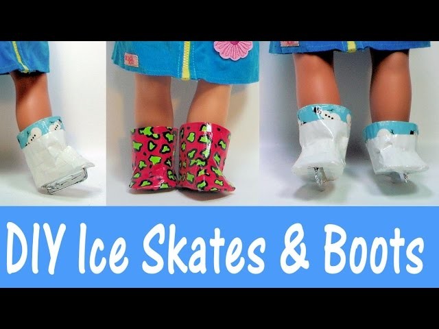 How to make ice skates and boots with duct tape for 18 inch dolls