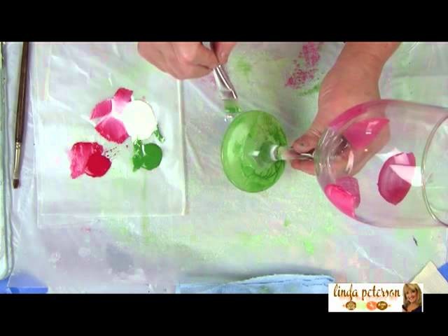 How to Paint a Watermelon Themed Glass Goblet by Linda Peterson