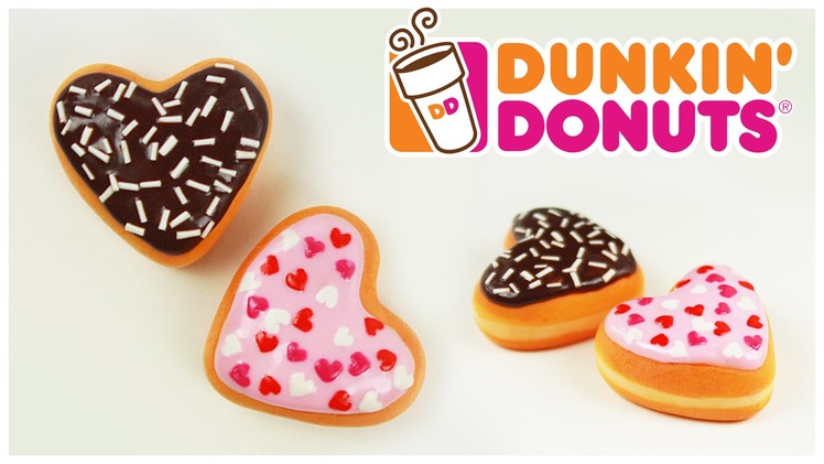 Polymer clay heart Dunkin' Donuts TUTORIAL