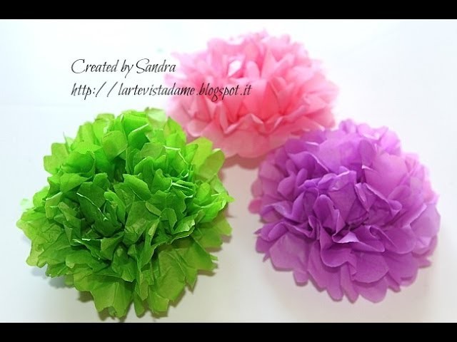 Pom pom carta velina tutorial - How to make tissue paper pom pom - Wedding.party decoration