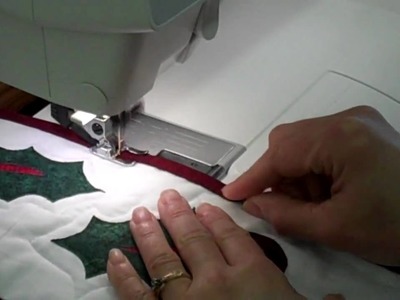 Raw edge applique with binding on PFAFF with dual feed & open toe foot