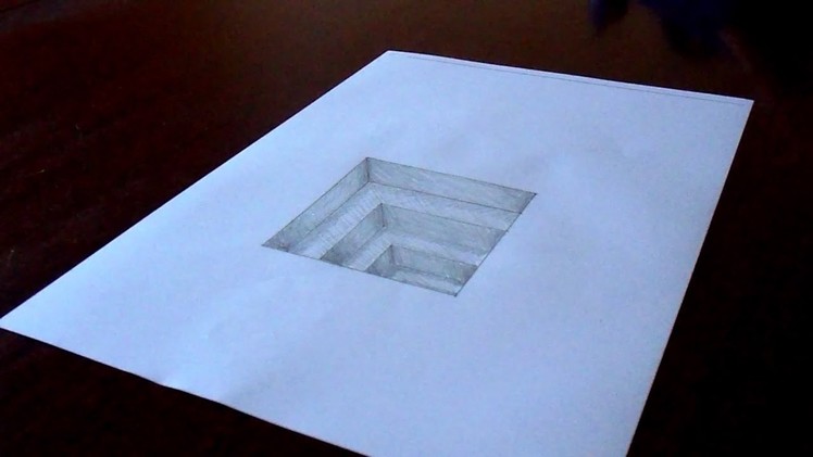 The Original Amazing 3D Hole In Paper Drawing Timelapse