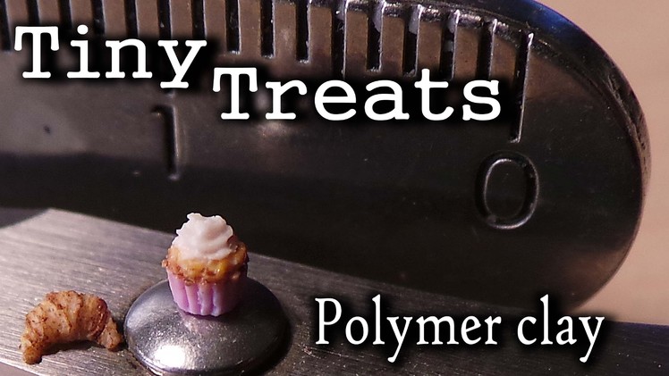 TINY Treats; Polymer Clay Mini, Miniature Cupcake & Croissant :D
