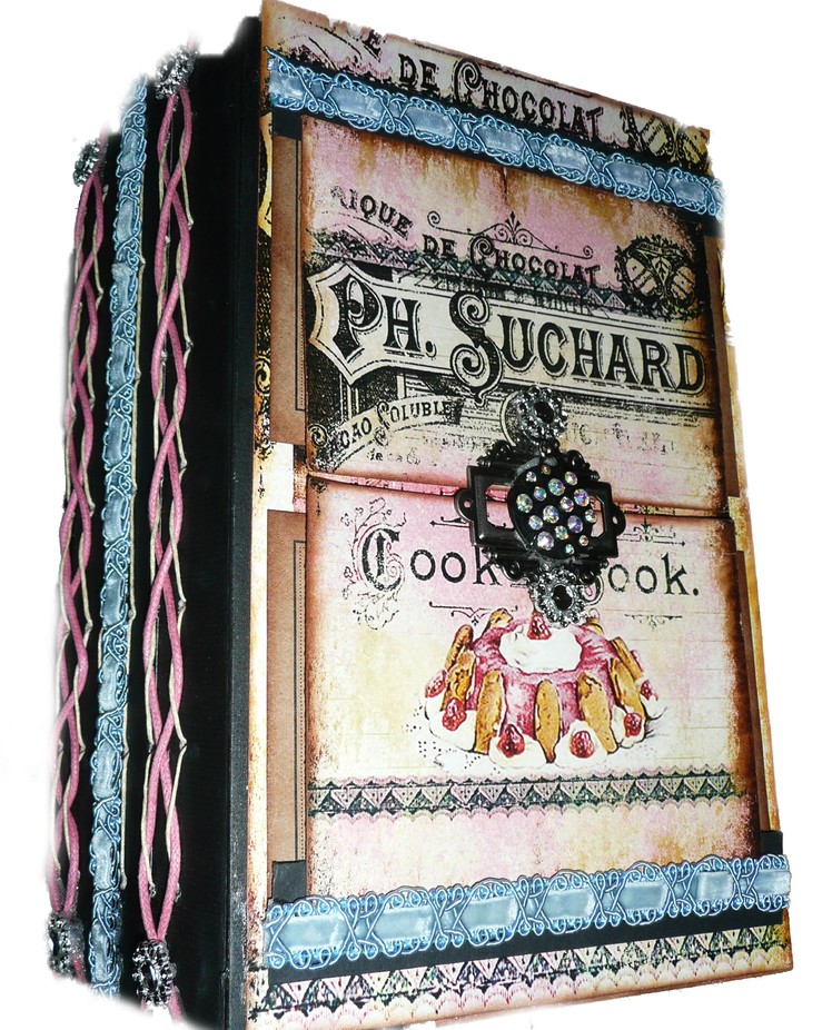Vintage French Recipe Album.Altered Mixed Media Book (Completed)
