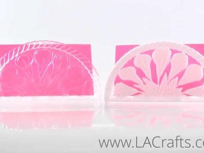 7" Plastic Napkin Holder (Floral Design) from LACrafts.com