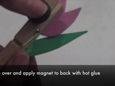 DIY Cute tulip magnet clothes pin