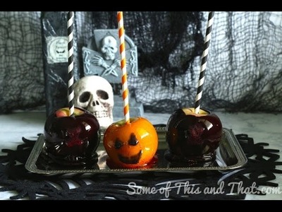 DIY Halloween Candy Apples! Black Widows and Pumpkins!