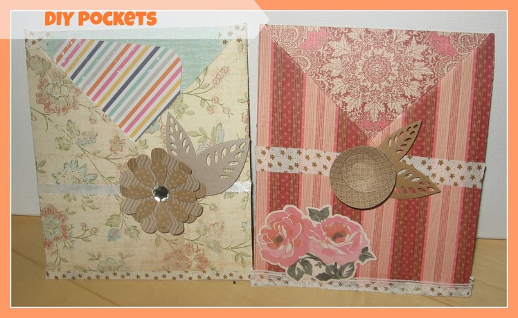 DIY. Handmade 3 Pocket page.How to make DIY Pockets for junk journal, art journals, smash book