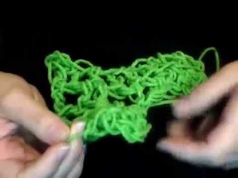 Hookless Finger crochet- popcorn stich (right side)