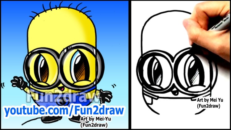 How to Draw a Minion from Despicable Me - Fun2draw style (Easy Characters)