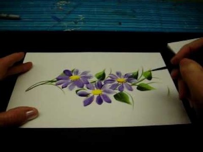 One Stroke Painted Vines and Daisys- By DJ Creations