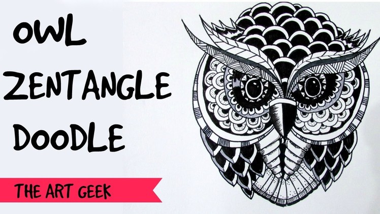 Owl Zentangle Doodle (time-lapse)