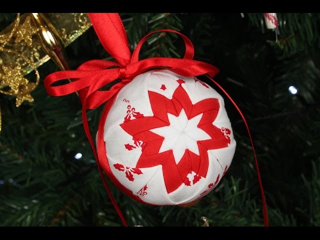 Quilted Christmas Ornament - No Sew Christmas Decoration. Bauble