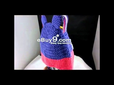 Toddler Baby Owl Ear Flap Crochet Beanie Photography Photo Handmade Hat