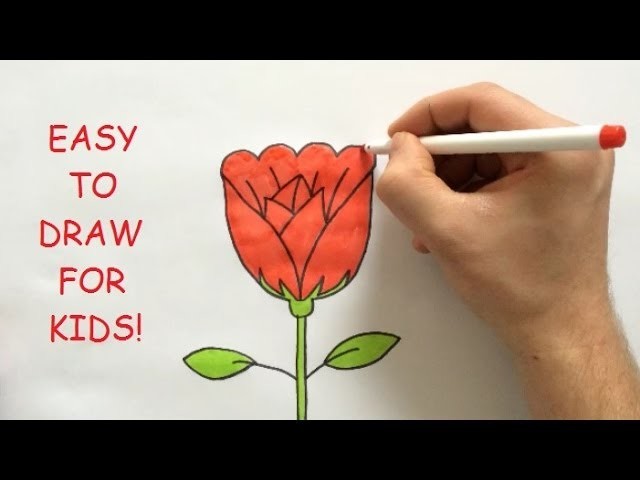 How To Draw A Rose Step By Step For Kids