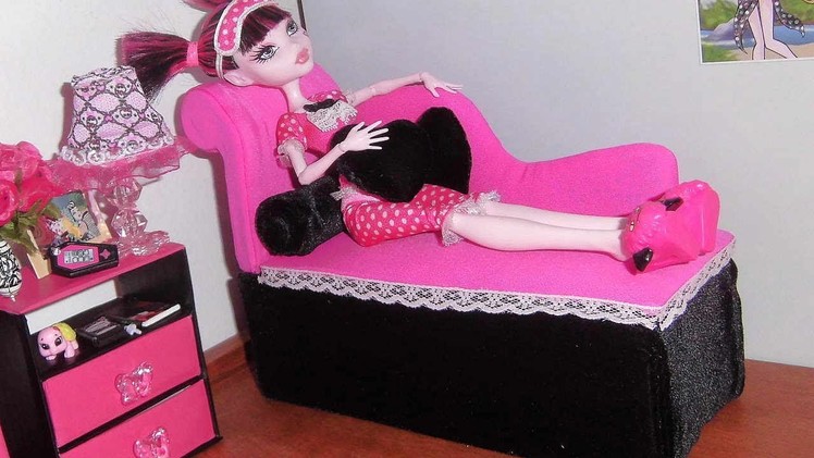 How to make a Chaise Longue sofa for doll Monster High, Barbie, etc