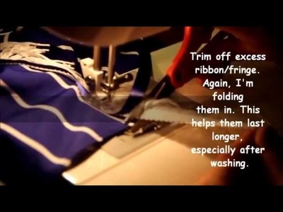 How to sew on Fringes and Border of Blue - 2 Straight stitches
