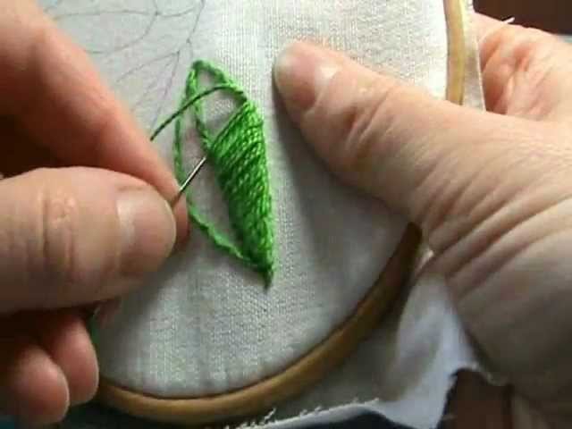 Satin Stitch Leaf