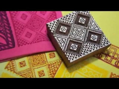 African art - fabric design with block printing