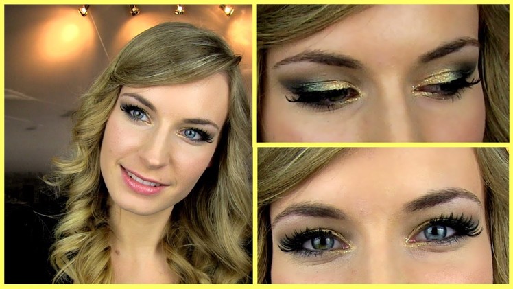 Anne V - Anne Vyalitsyna Makeup Tutorial! Gold Green Smokey Eye + Glitter. Party, Prom Makeup.
