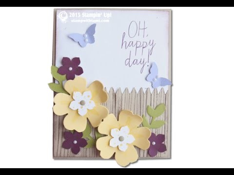 Beautiful Bouquet Flowered Fence Card featuring Stampin Up
