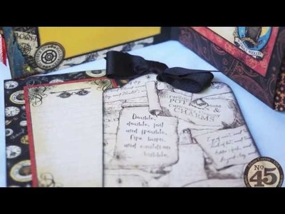 G45 Steampunk Spells Halloween Pocket-Tag Album, plus album binding tutorial