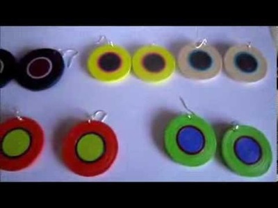 Handmade Jewelry - Paper Quilling Disk Earrings (Not Tutorial)