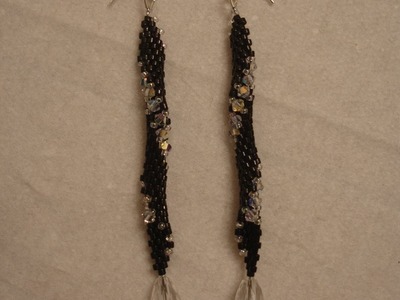 Handmade Jewelry: Twisted Diamond Earrings Diagonal Peyote