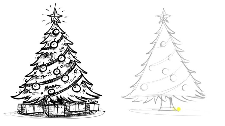 How to Draw a Christmas Tree - Things to Draw When You're Bored