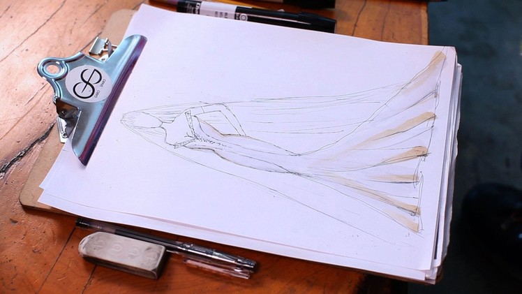 How to Draw a Wedding Dress | Fashion Sketching