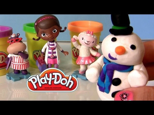 Play Doh Doc McStuffins How-to Make Snowman Chilly Doctor Dottie DisneyPlaydough