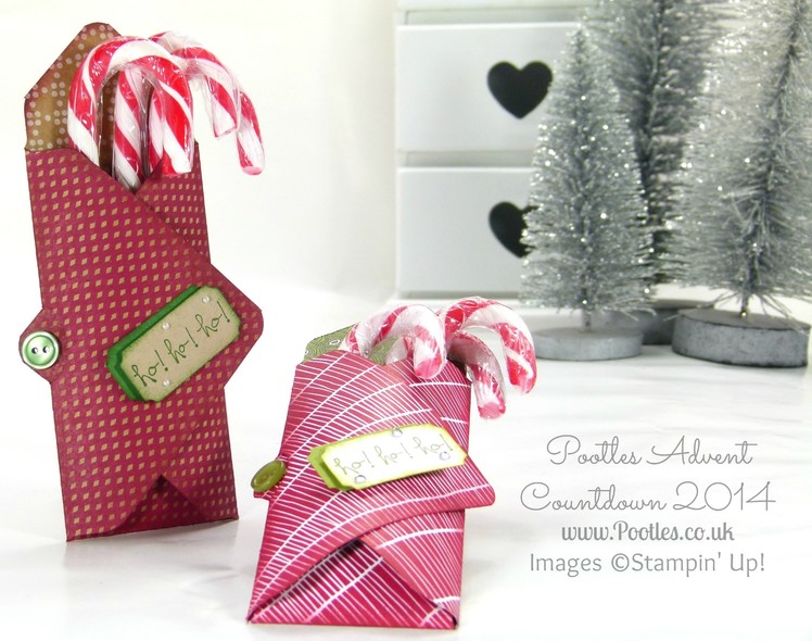 Pootles Advent Countdown Candy Cane Envelope Punch Board Holder Tutorial