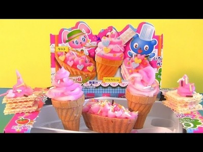 Popin Cookin Cake Shop Ice Cream Cones Kit How to make Desserts at Home Edible Candy DIY by Kracie