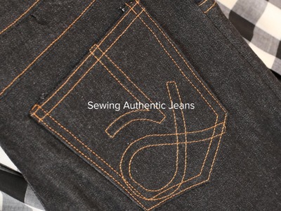 Sewing Jeans Part 7, Embroider the Back Pocket Logo