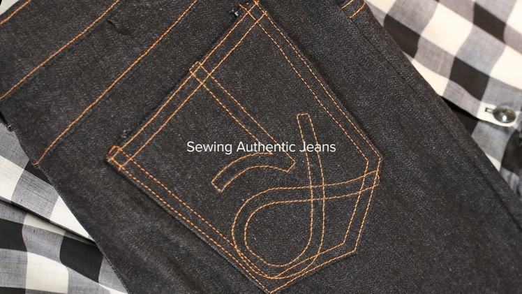 Sewing Jeans Part 7, Embroider the Back Pocket Logo