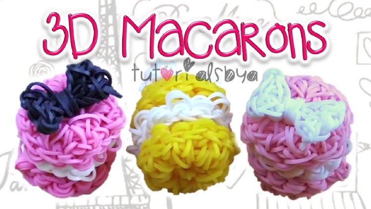 1 LOOM 3D Puffy Macaron Charm. Figurine Rainbow Loom Tutorial | How To