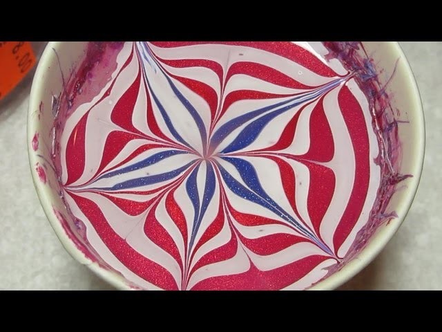 4th of July Water Marble Nail Art Tutorial