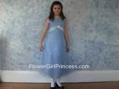 Blue Organza A-line Dress from FlowerGirlPrincess.com