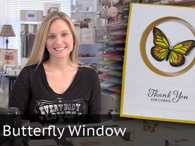 Butterfly Window Card - using Stampin' Up! Aqua Painter