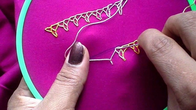 HAND EMBROIDERY : ANKLET STITCH (CLOSED) TUTORIAL TO DESIGN BLOUSES AND SARIS