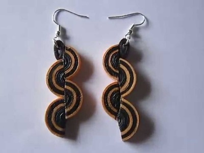 Handmade Jewelry - Paper Quilling Half Disk Earrings (Free Form Quilling) - Not a Tutorial