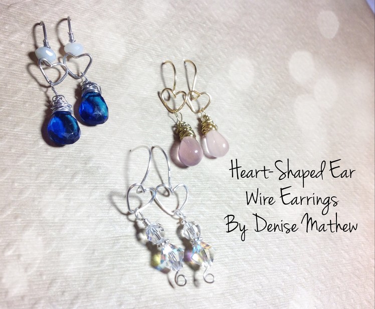 Heart-Shaped Ear Wire Earrings by Denise Mathew