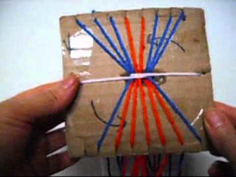 How To Make A Friendship Bracelet band with 18 Cuts Cardboard Square.