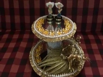 How to make a mirror tray for wedding ring decoration