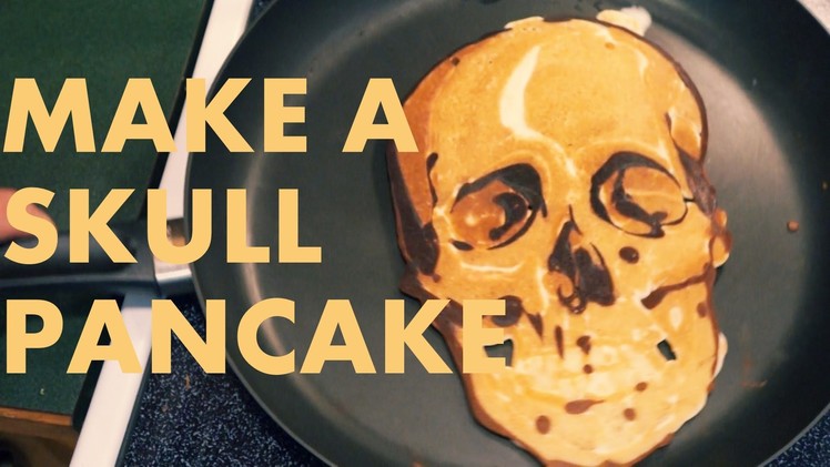 How to make a SKULL PANCAKE (Pancake Art Tutorial)