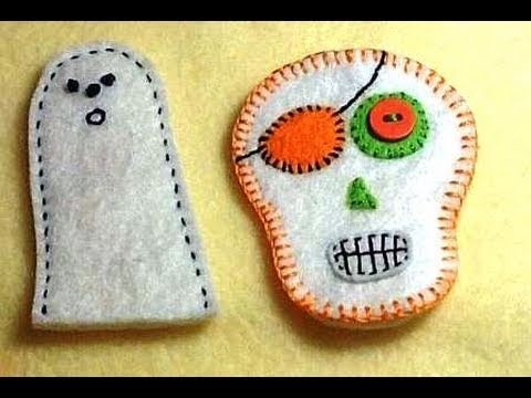 How to Make a Sugar Skull or Ghost Finger Puppet and.or Pencil Topper Day 19