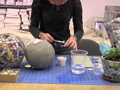 How to Use Thinset to Attach Mosaic Pieces to a Gazing Ball