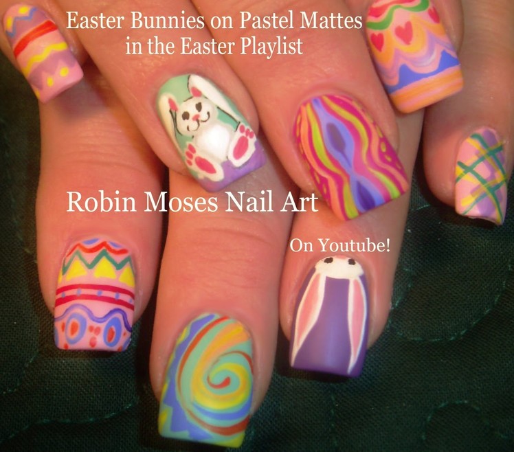 Nail Art Tutorial | Easter Nails | Pastel Bunny Rabbit Spring Nail Design
